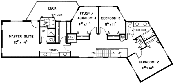 Architectural House Design - Mediterranean Floor Plan - Upper Floor Plan #60-716