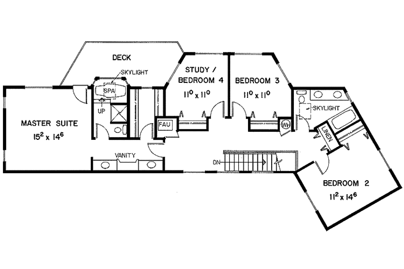 Home Plan - Floor Plan - Upper Floor for Mediterranean House Plan #60-716 - 5 bed, 3 bath