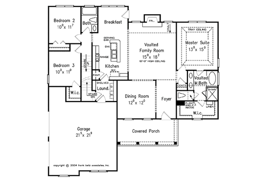 Floor Plan - Main Floor for Country House Plan #927-305 - 3 bed, 2 bath