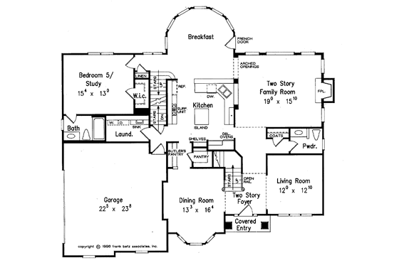 Floor Plan - Main Floor for Mediterranean House Plan #927-376 - 5 bed, 4.5 bath
