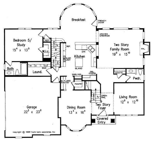 Architectural House Design - Mediterranean Floor Plan - Main Floor Plan #927-376