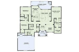 Floor Plan - Main Floor for European House Plan #17-3403 - 3 bed, 2.5 bath