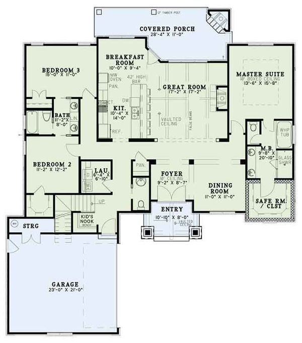 House Plan Design - European Floor Plan - Main Floor Plan #17-3403