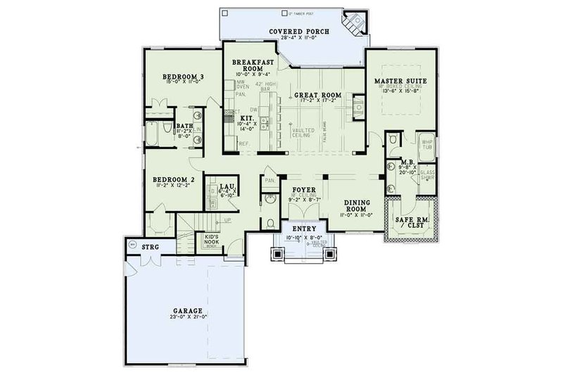 Architectural House Design - Floor Plan - Main Floor for European House Plan #17-3403 - 3 bed, 2.5 bath
