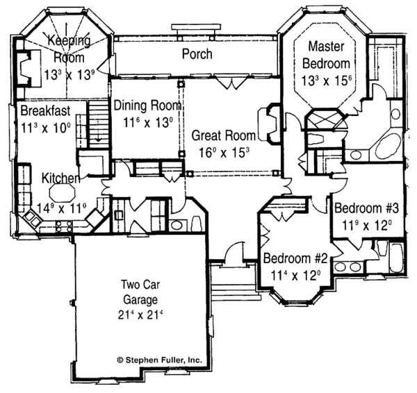 Home Plan - Colonial Floor Plan - Main Floor Plan #429-225
