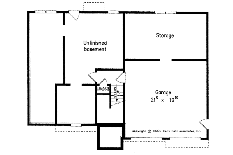 House Blueprint - Floor Plan - Lower Floor for Colonial House Plan #927-770 - 3 bed, 2 bath