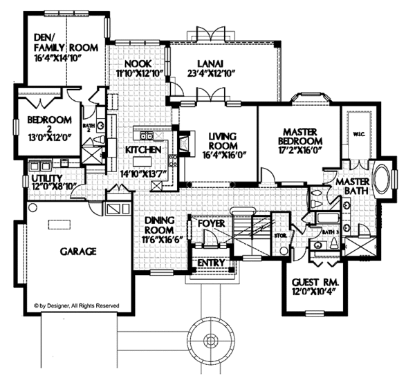 House Plan Design - Country Floor Plan - Main Floor Plan #999-58