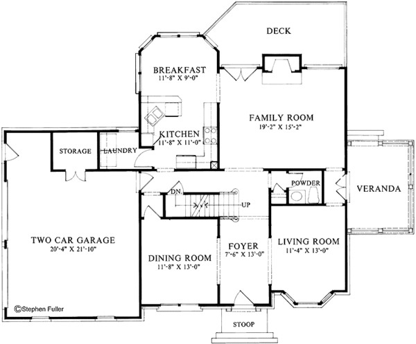 Home Plan - Colonial Floor Plan - Main Floor Plan #429-115
