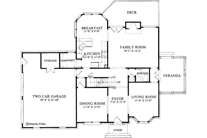 Home Plan - Floor Plan - Main Floor for Colonial House Plan #429-115 - 3 bed, 3.5 bath