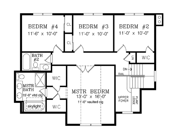 House Plan Design - Country Floor Plan - Upper Floor Plan #456-97