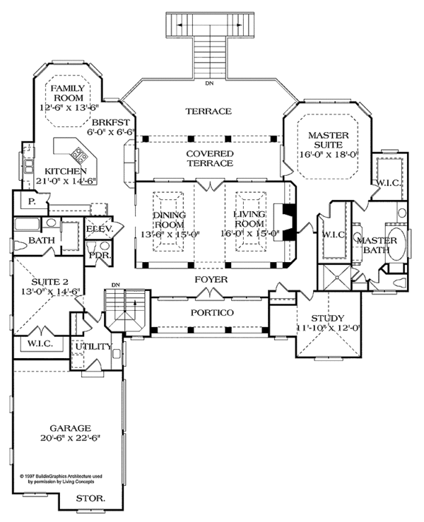 Home Plan - Mediterranean Floor Plan - Main Floor Plan #453-313
