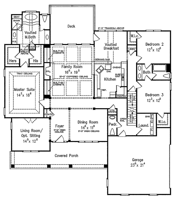 Architectural House Design - Craftsman Floor Plan - Main Floor Plan #927-333