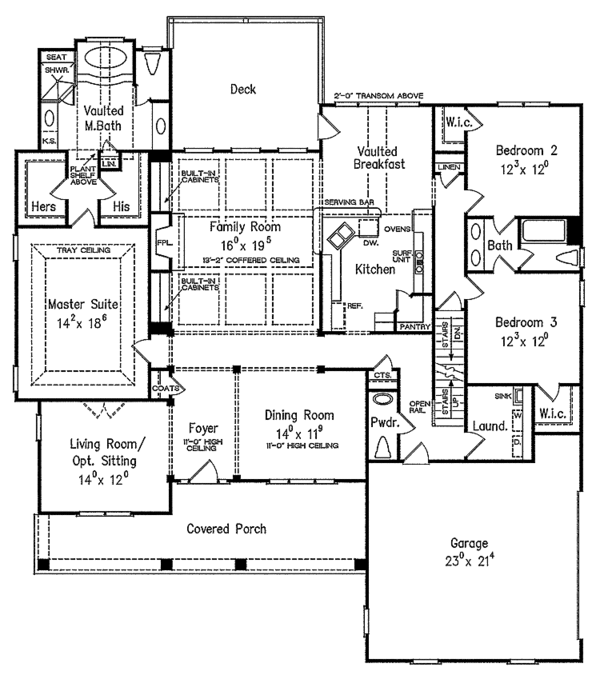 Craftsman Floor Plan - Main Floor Plan #927-333