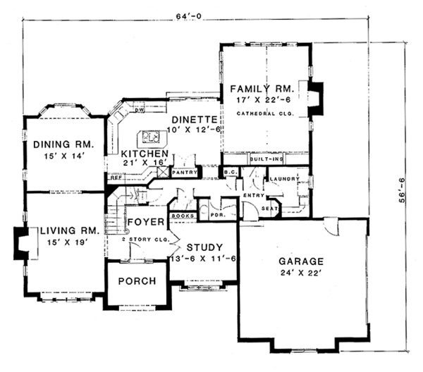 Architectural House Design - Contemporary Floor Plan - Main Floor Plan #1001-81