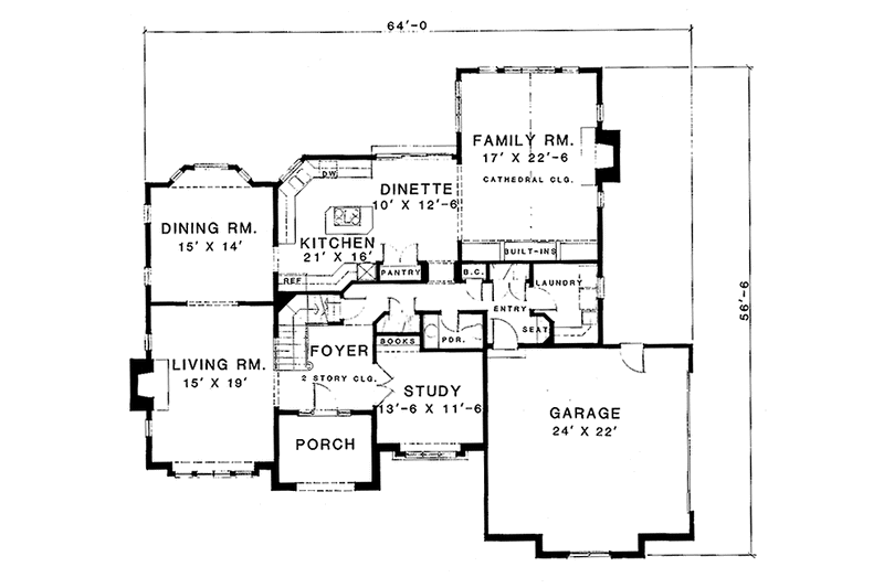 Home Plan - Floor Plan - Main Floor for Contemporary House Plan #1001-81 - 4 bed, 3.5 bath