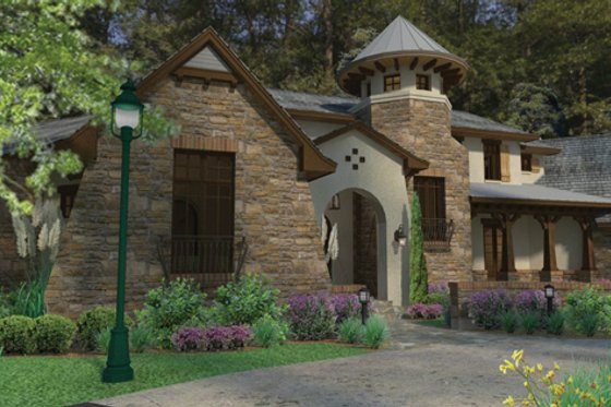 Exterior - Front Elevation 4 for Cottage House Plan #120-244 - 3 bed, 4 bath