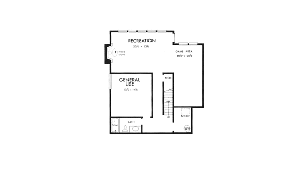 Architectural House Design - Contemporary Floor Plan - Lower Floor Plan #320-1183