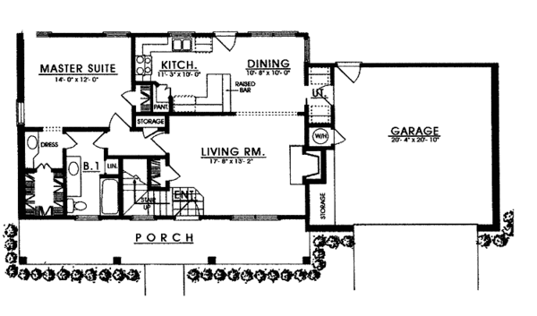 House Plan Design - Country Floor Plan - Main Floor Plan #40-478