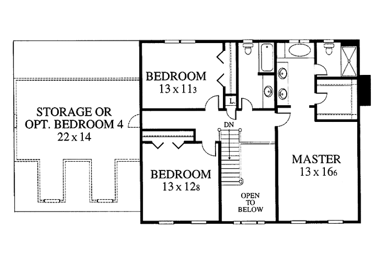 Home Plan - Floor Plan - Upper Floor for Colonial House Plan #1053-26 - 3 bed, 2.5 bath