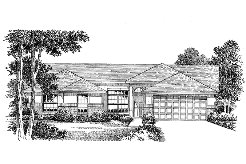 House Plan Design - Ranch Exterior - Front Elevation Plan #999-48