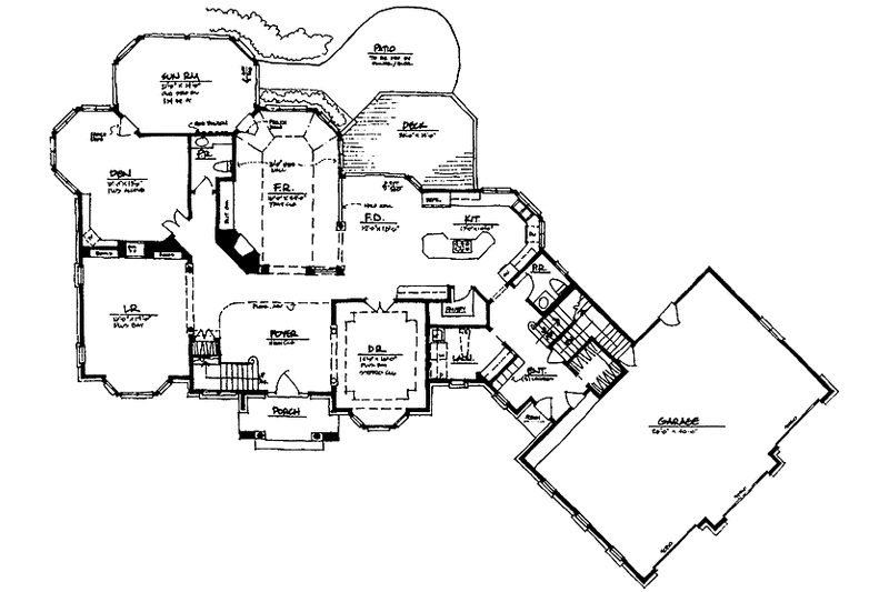 Dream House Plan - Floor Plan - Main Floor for European House Plan #328-208 - 4 bed, 4.5 bath