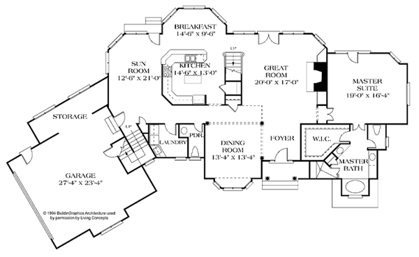 Architectural House Design - Traditional Floor Plan - Main Floor Plan #453-422