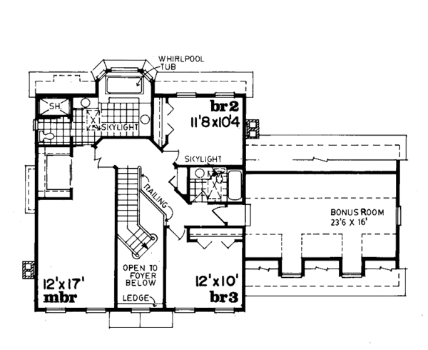 House Blueprint - Classical Floor Plan - Upper Floor Plan #47-837