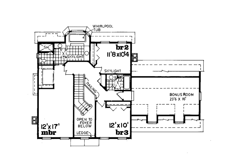 Home Plan - Floor Plan - Upper Floor for Classical House Plan #47-837 - 3 bed, 2.5 bath