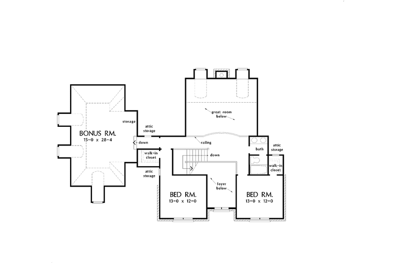 Home Plan - Floor Plan - Upper Floor for Colonial House Plan #929-571 - 3 bed, 2.5 bath
