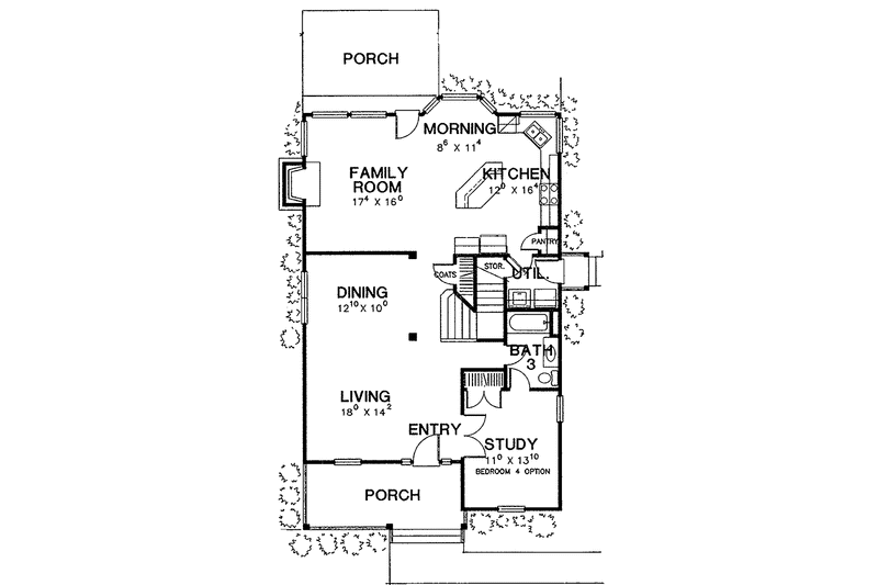 Dream House Plan - Floor Plan - Main Floor for Country House Plan #472-176 - 5 bed, 3 bath