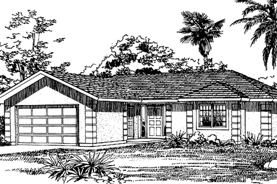 Exterior - Front Elevation 3 for Craftsman House Plan #72-1030 - 3 bed, 2 bath
