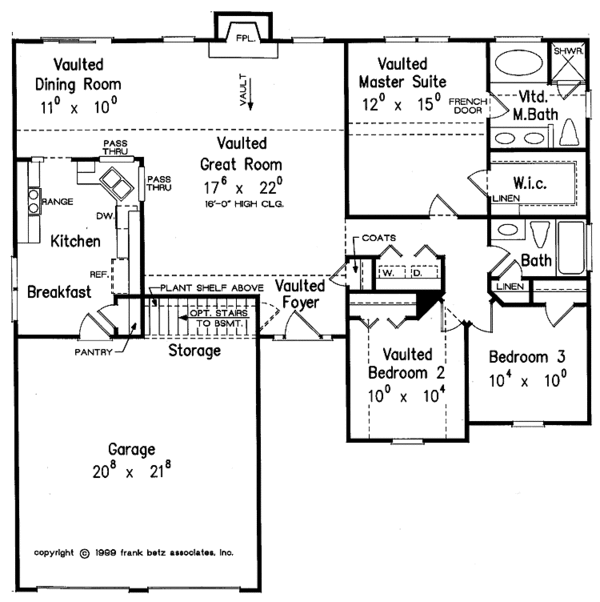 House Design - Ranch Floor Plan - Main Floor Plan #927-710
