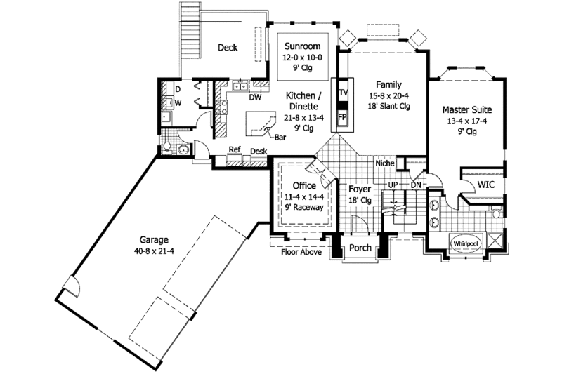 Home Plan - Floor Plan - Main Floor for Country House Plan #51-837 - 3 bed, 2.5 bath