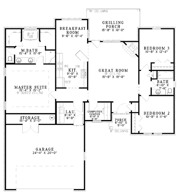 Architectural House Design - Ranch Floor Plan - Main Floor Plan #17-2841