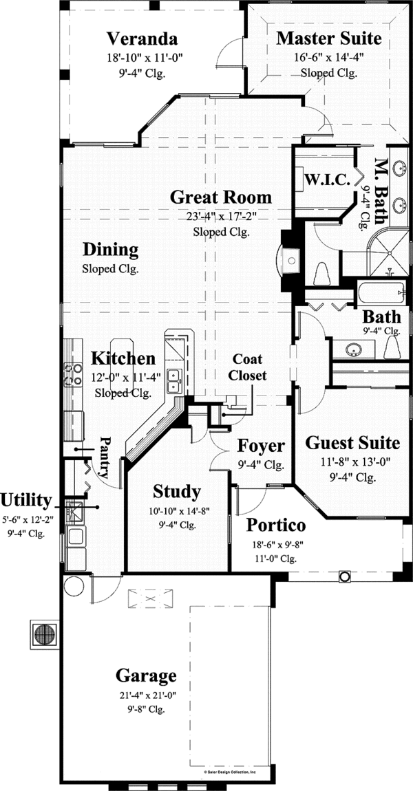 Mediterranean Floor Plan - Main Floor Plan #930-426