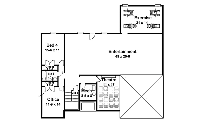 Dream House Plan - Floor Plan - Lower Floor for Colonial House Plan #119-415 - 3 bed, 2 bath