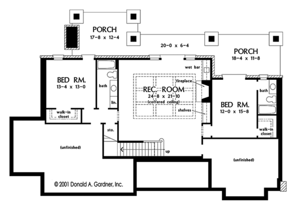 Home Plan - European Floor Plan - Lower Floor Plan #929-975