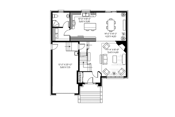 Floor Plan - Main Floor for European House Plan #23-2440 - 3 bed, 2 bath