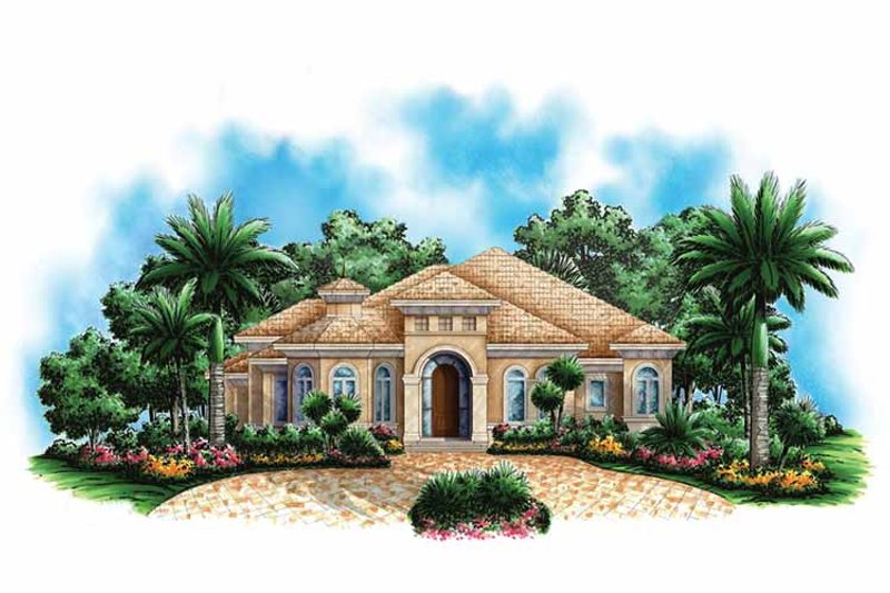Home Plan - Exterior - Front Elevation 3 for Mediterranean House Plan #1017-140 - 3 bed, 3 bath