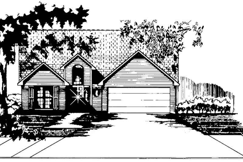 Architectural House Design - Ranch Exterior - Front Elevation Plan #15-313
