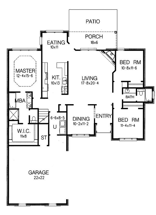 Home Plan - Traditional Floor Plan - Main Floor Plan #15-301