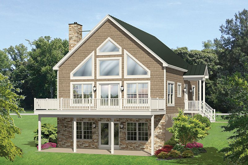 House Design - Cabin Exterior - Rear Elevation Plan #1010-148