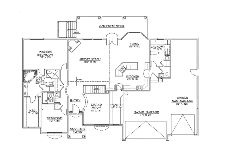 Home Plan - Floor Plan - Main Floor for Traditional House Plan #945-119 - 2 bed, 2.5 bath