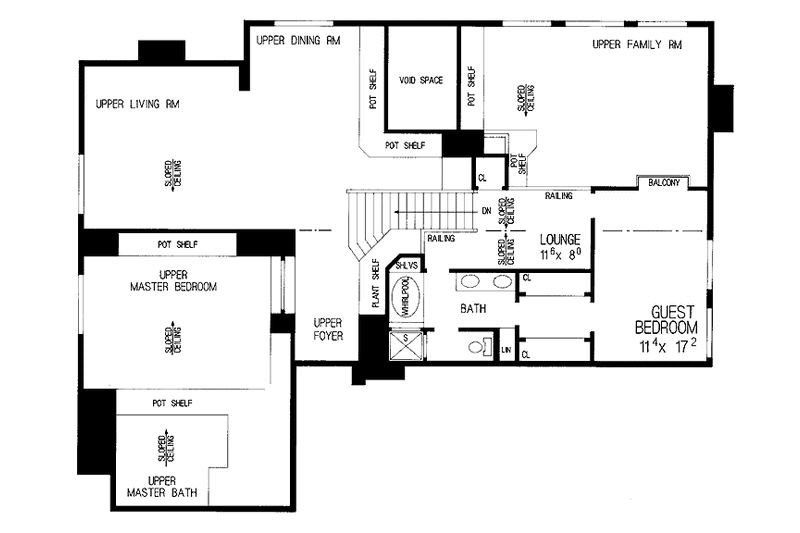 Home Plan - Floor Plan - Upper Floor for Mediterranean House Plan #72-921 - 5 bed, 3.5 bath