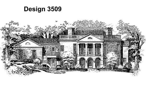 Exterior - Rear Elevation for Classical House Plan #72-976 - 4 bed, 2 bath