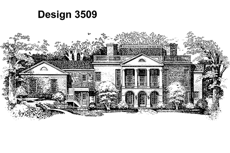 Home Plan - Exterior - Rear Elevation for Classical House Plan #72-976 - 4 bed, 2 bath