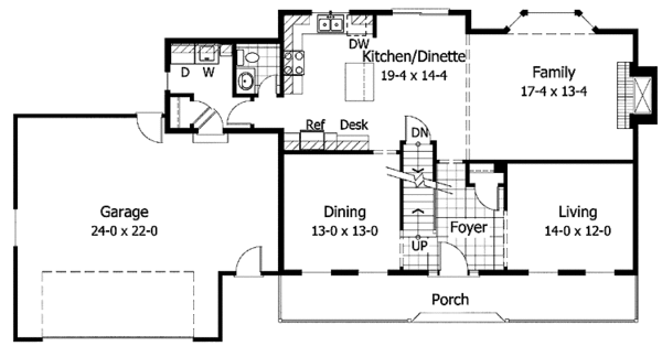 Architectural House Design - Classical Floor Plan - Main Floor Plan #51-719