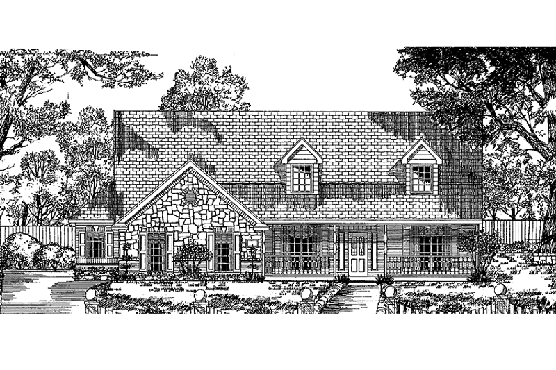 Dream House Plan - Exterior - Front Elevation 3 for Country House Plan #62-154 - 4 bed, 2 bath