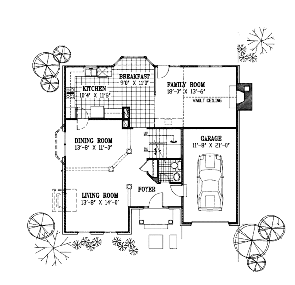 Architectural House Design - European Floor Plan - Main Floor Plan #953-98