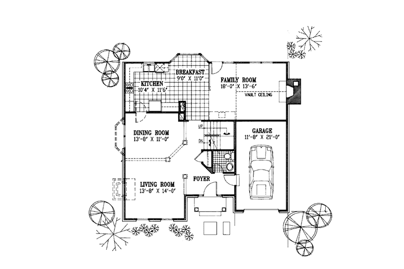 Home Plan - Floor Plan - Main Floor for European House Plan #953-98 - 3 bed, 2.5 bath